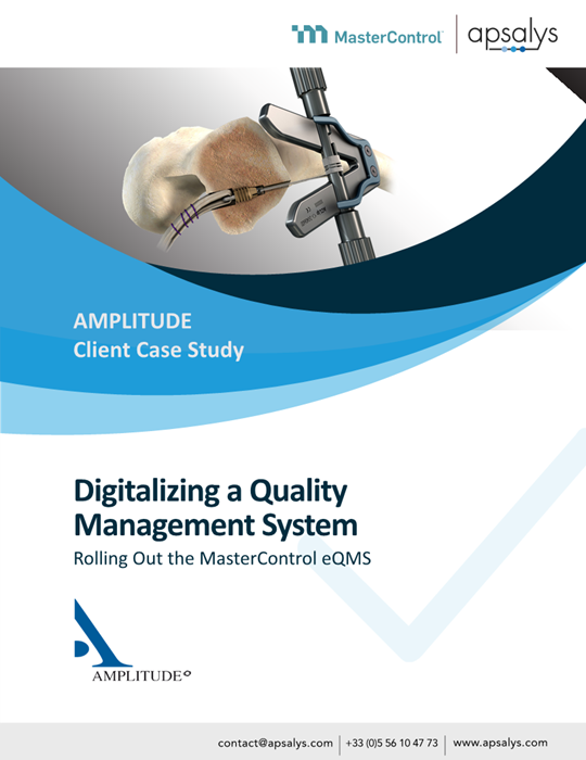 Digitalizing a Quality Management System Rolling Out the MasterControl eQMS