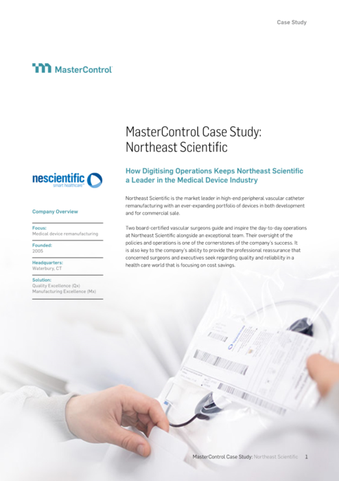 MasterControl Case Study: Northeast Scientific