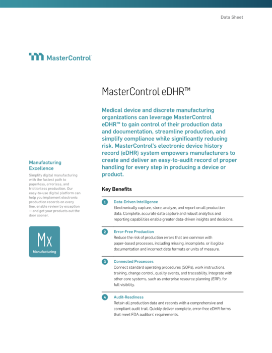 MasterControl eDHR