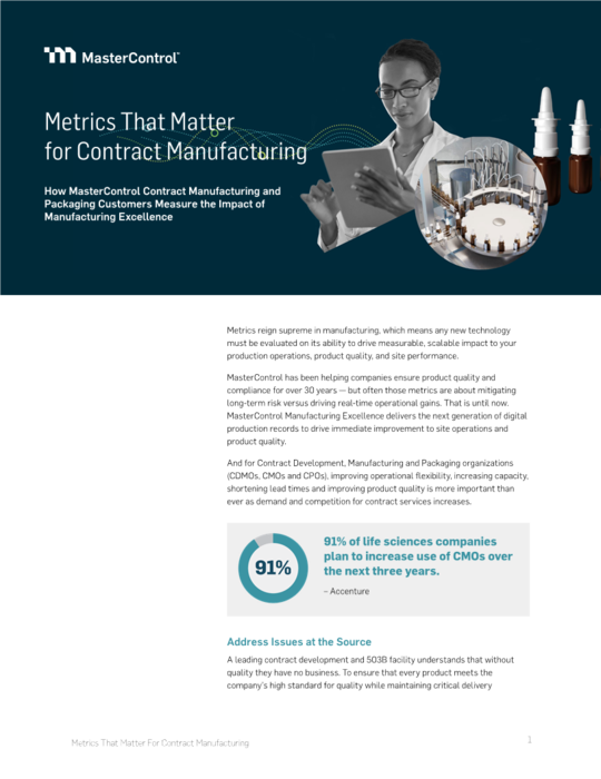 Metrics That Matter for Contract Manufacturing