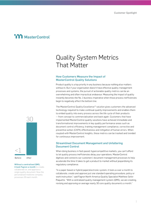 Quality System Metrics That Matter