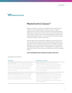 MasterControl Classes