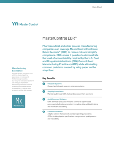 Thumbnail image of MasterControl Electronic Batch Records (EBR)