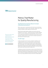 Metrics That Matter For Quality Manufacturing