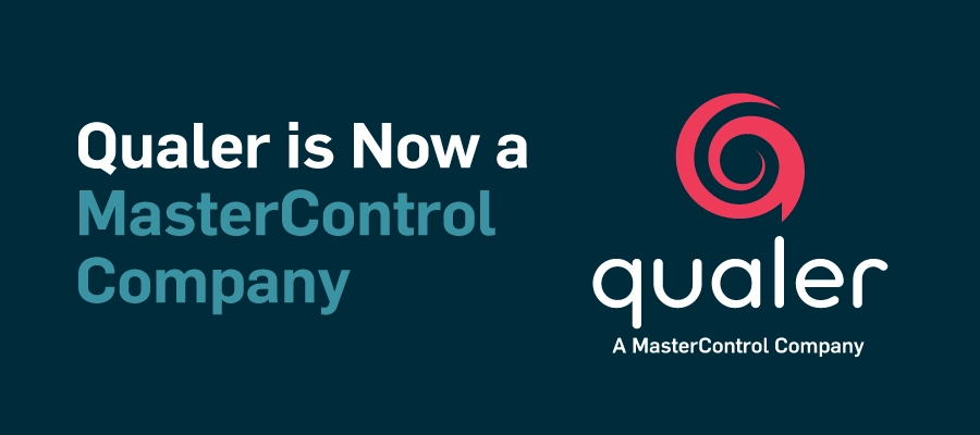 Logos of Qualer, a CMMS software for life sciences, and MasterControl, integrated QMS and MES systems for life sciences.