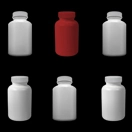 Drawing of life science manufactured bottles symbolizing product recalls with one red bottle amongst white bottles.