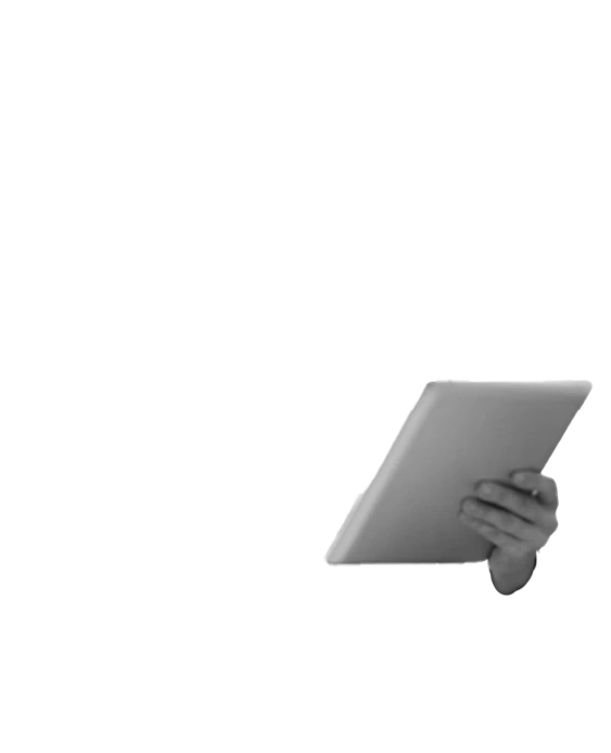 Image of tablet and hand