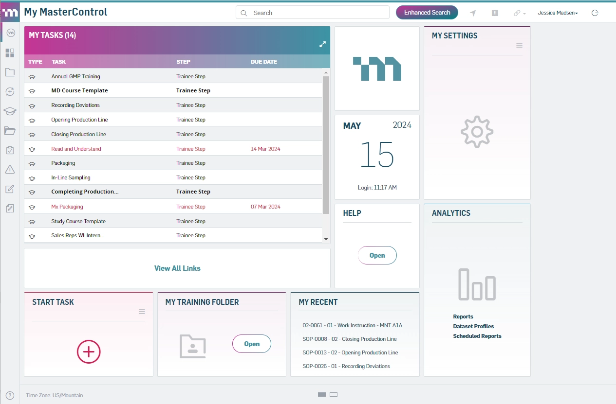 Image of MasterControl's QMS system, Quality Excellence